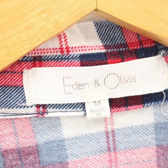 Eden & Olivia Flannel Shirt Womens Plaid Button Down Long Sleeve Lightweight M - Picture 6 of 9